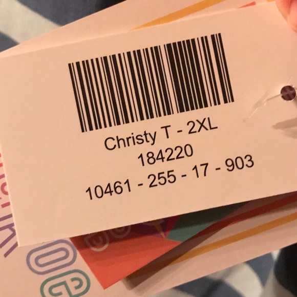 Two tone Striped V Neck, Christy T - LuLaRoe, Blue - Picture 4 of 4